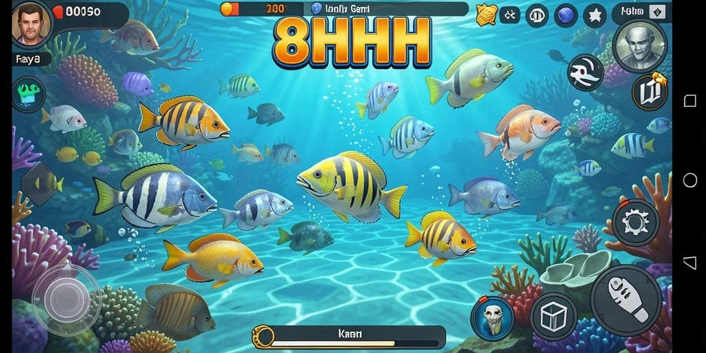 Gameplay seru dalam 8HHH yang penuh warna.
