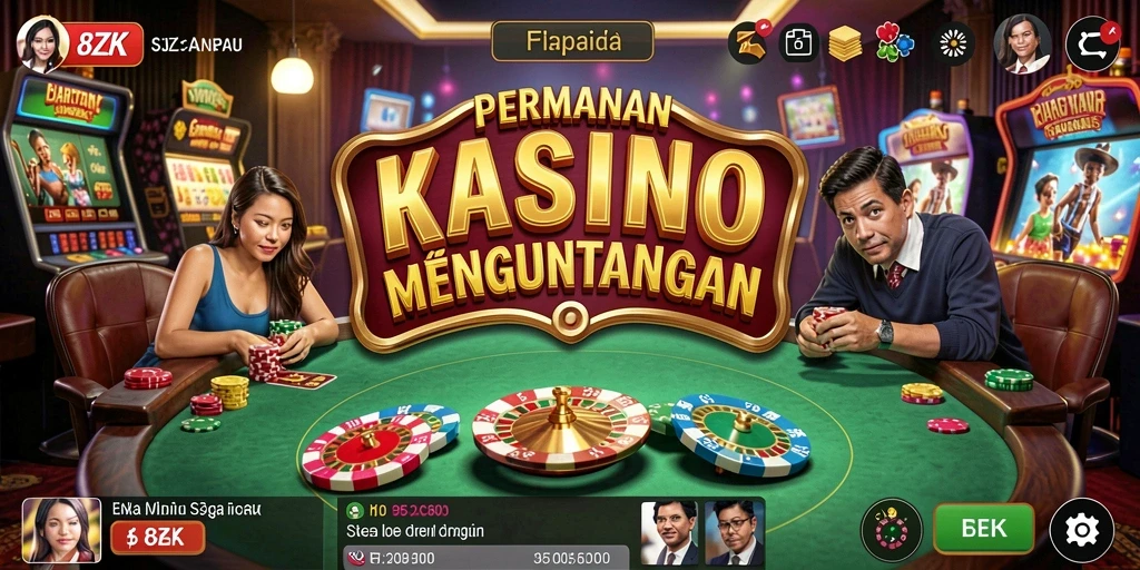 Tampilan gameplay menarik di 8ZK dengan suasana kasino.
