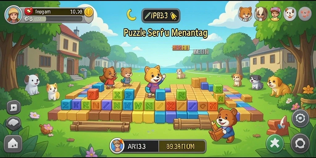 Tampilan seru dari gameplay Puzzle di API33.