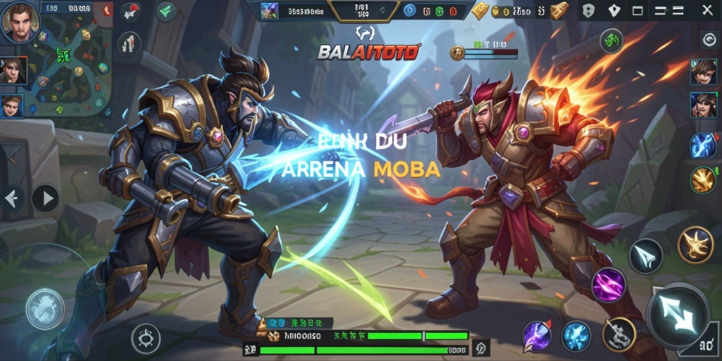 Tampilan aktif gameplay di arena pertarungan MOBA.