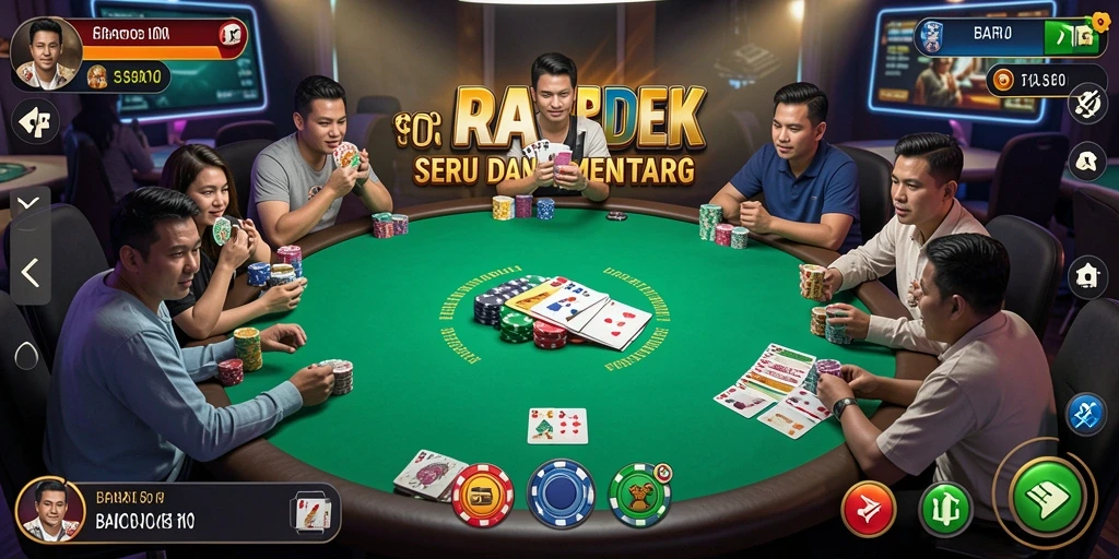 Tampilan gameplay Poker yang mendebarkan di BARU01.