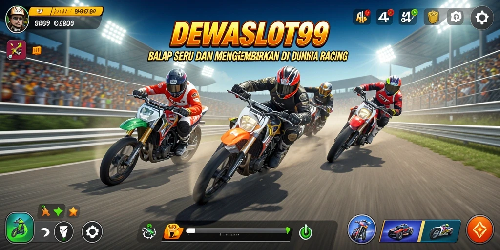 Gameplay balapan seru di DEWASLOT99 dengan trek yang menantang.