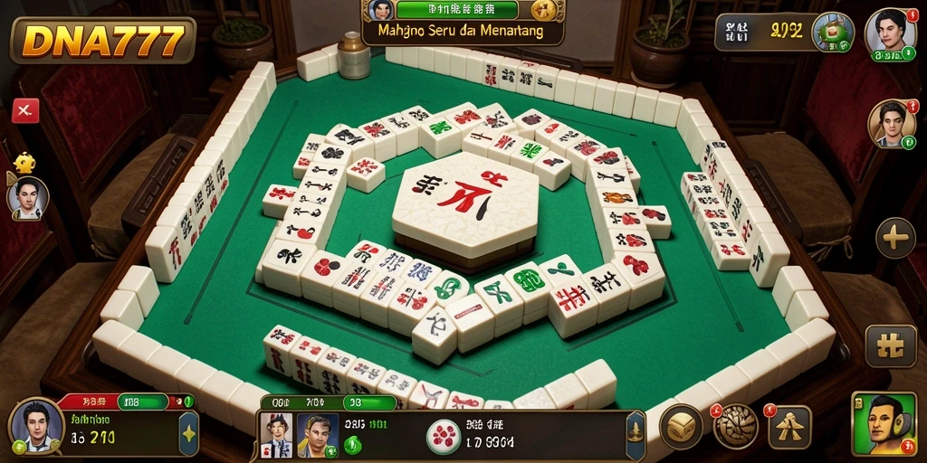 Screenshot DNA777 menampilkan gameplay Mahjong yang seru dan menantang.