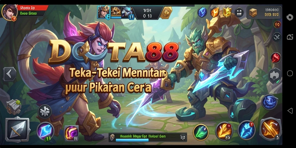 Screenshot DOTA88 menunjukkan gameplay menantang dari puzzle yang harus dipecahkan.