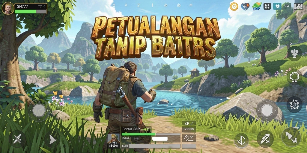 Screenshot gameplay GN777 menampilkan petualangan seru di dunia terbuka.