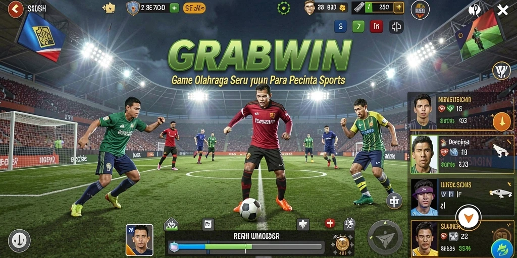 Tampilan gameplay seru dan penuh aksi dari GRABWIN.