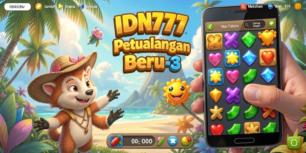 Gameplay Match-3 yang adiktif di IDN777.