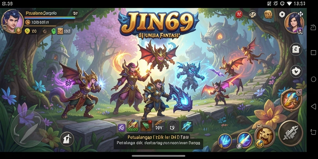 Tampilan gameplay JIN69 yang epik dengan petualangan yang menegangkan.