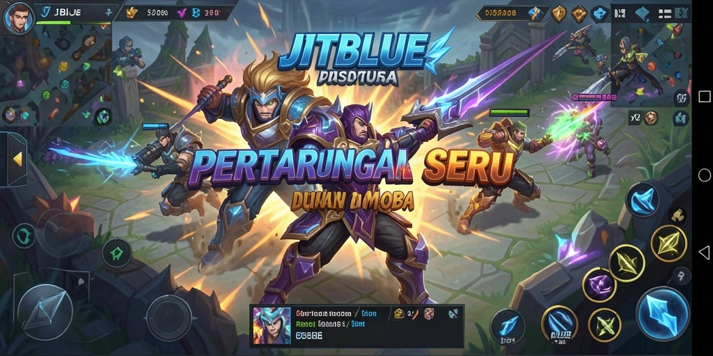 Tampilan gameplay JTBLUE yang mendebarkan dan penuh aksi.