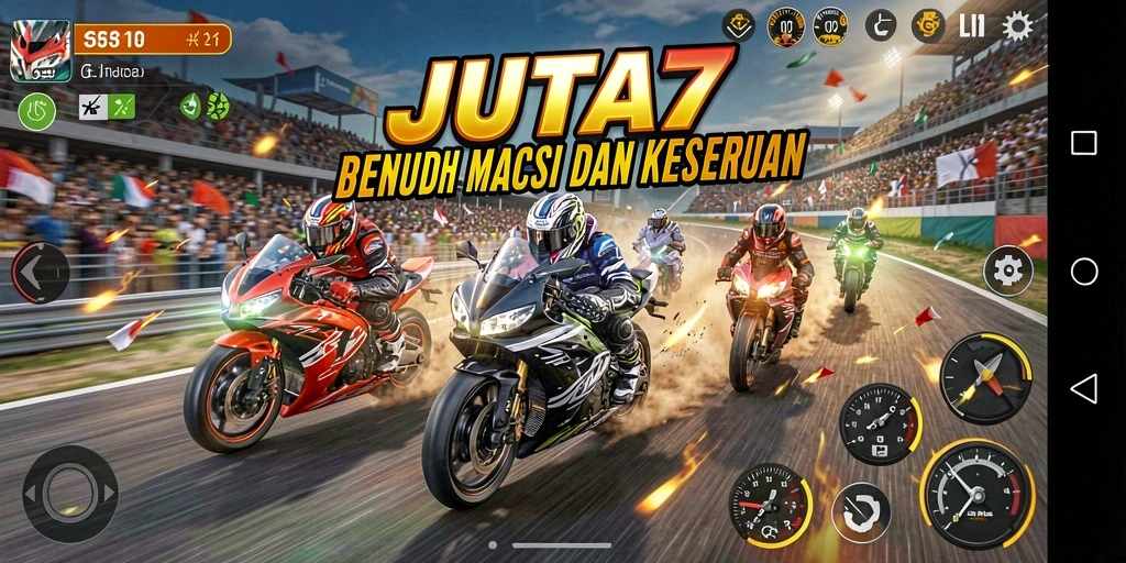 Tampilan gameplay seru dan mendebarkan dari JUTA7.