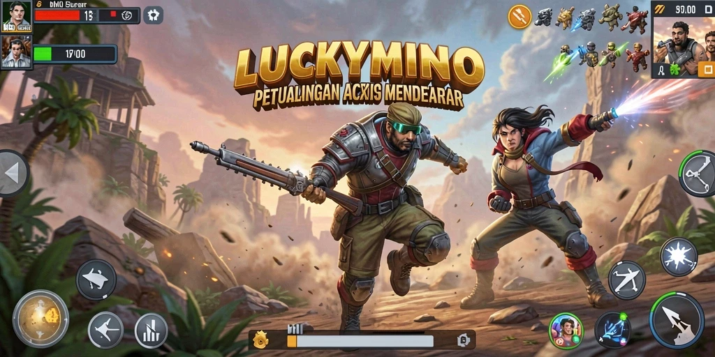 Tangkapan layar gameplay menampilkan aksi mendebarkan dalam LUCKYMINO.