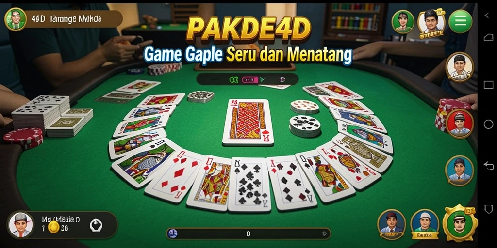 Tampilan gameplay seru PAKDE4D dalam permainan Gaple.