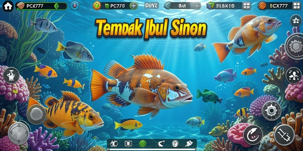 Screenshot gameplay PCX777 menampilkan aksi seru Tembak Ikan.