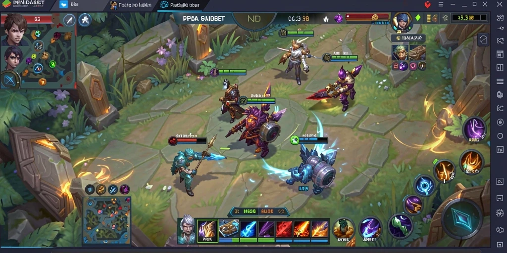 Screenshot gameplay PENIDABET yang menampilkan pertarungan seru di arena MOBA.