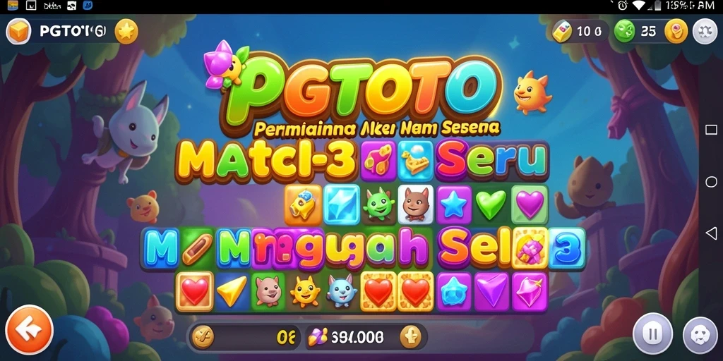 Tampilan gameplay seru PGTOTO dengan berbagai tantangan Match-3.