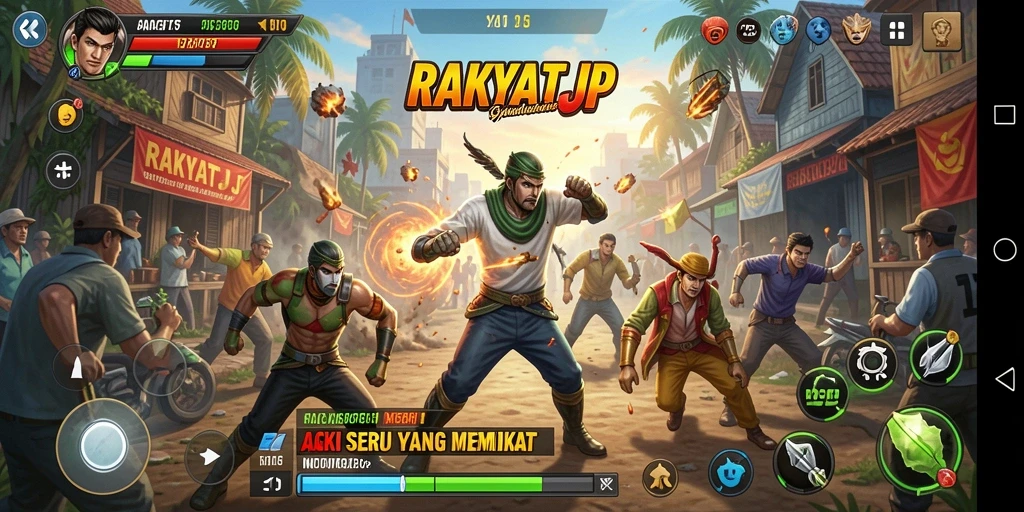 Tampilan gameplay RAKYATJP yang memukau dan seru.