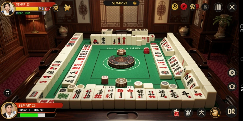 Tampilan screenshot SEMAR123 menampilkan gameplay Mahjong yang seru dan interaktif.