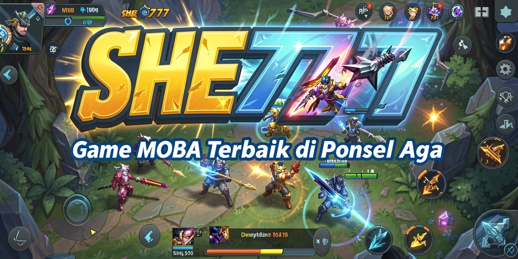 Tampilan gameplay SHE777 dengan pertarungan epik antar hero.