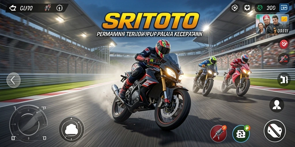 Tampilan dramatis dari balapan dalam SRITOTO yang menegangkan.