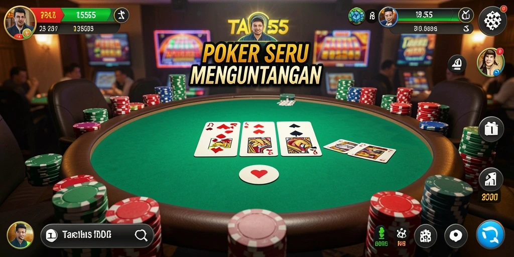 Tampilan gameplay poker yang seru dan mendebarkan di TAR555.