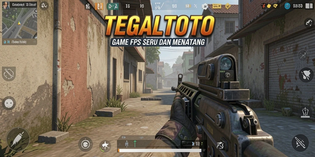 Screenshot gameplay TEGALTOTO, menunjukkan aksi intens dalam pertempuran FPS.
