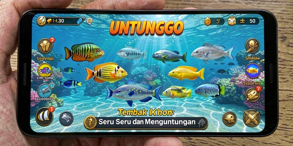 Tampilan seru gameplay Tembak Ikan di UNTUNGGO.